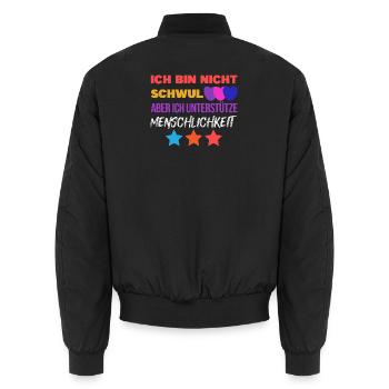Gleichberechtigung Statement Lgbt Sexualität Herz - Unisex Bomberjacke - Schwarz - Hinten - AI Model Male 185 light (185cm)