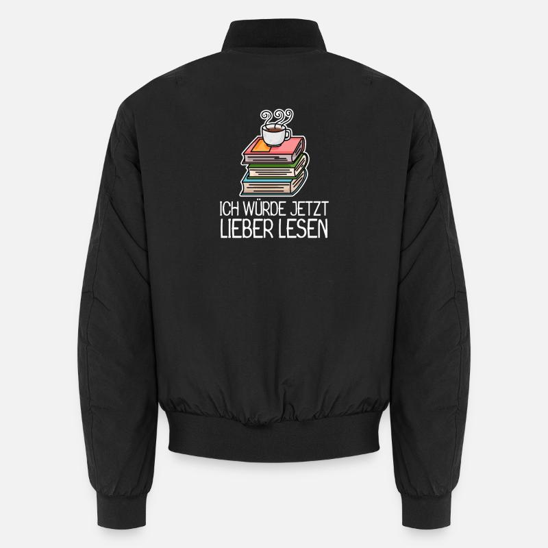 Lesen Buch Bücher Leser Geschenk Unisex Bomberjacke