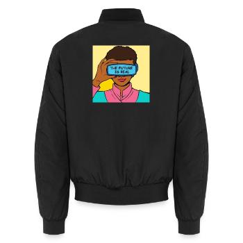 Die Zukunft Ist Real VR Vision - Unisex Bomberjacke - Schwarz - Hinten - AI Model Male 185 light (185cm)