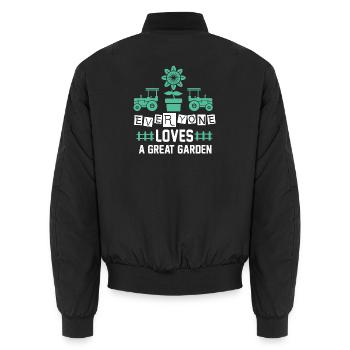 Garden Love Tractors Flower - Unisex Bomber Jacket - black - Back - AI Model Male 185 light (185cm)