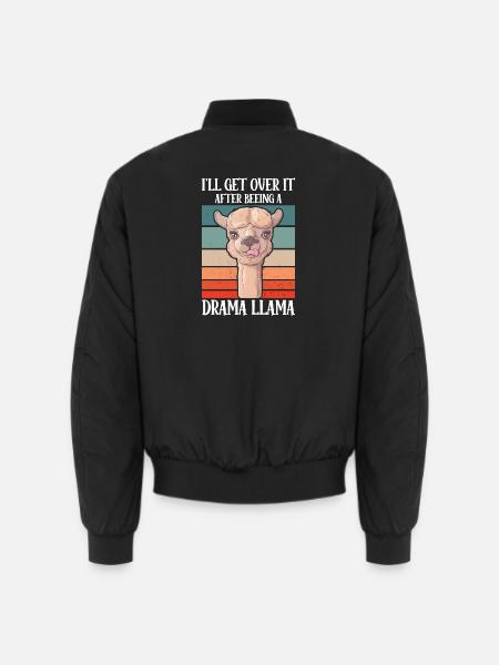 Drama Llama I'll Get Over It Alpaka - Unisex Bomberjacke - Schwarz