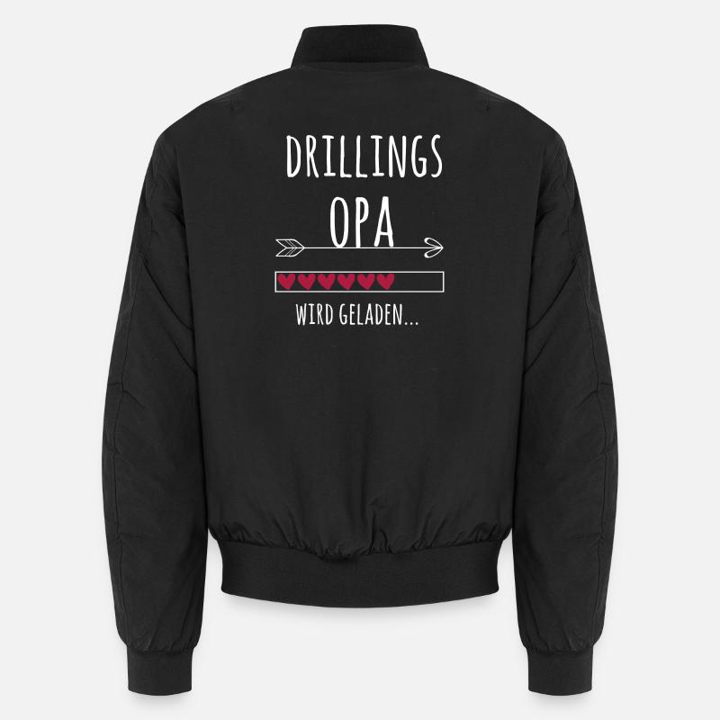 werdender Opa Drillinge Schwangerschaft Geschenk Unisex Bomberjacke