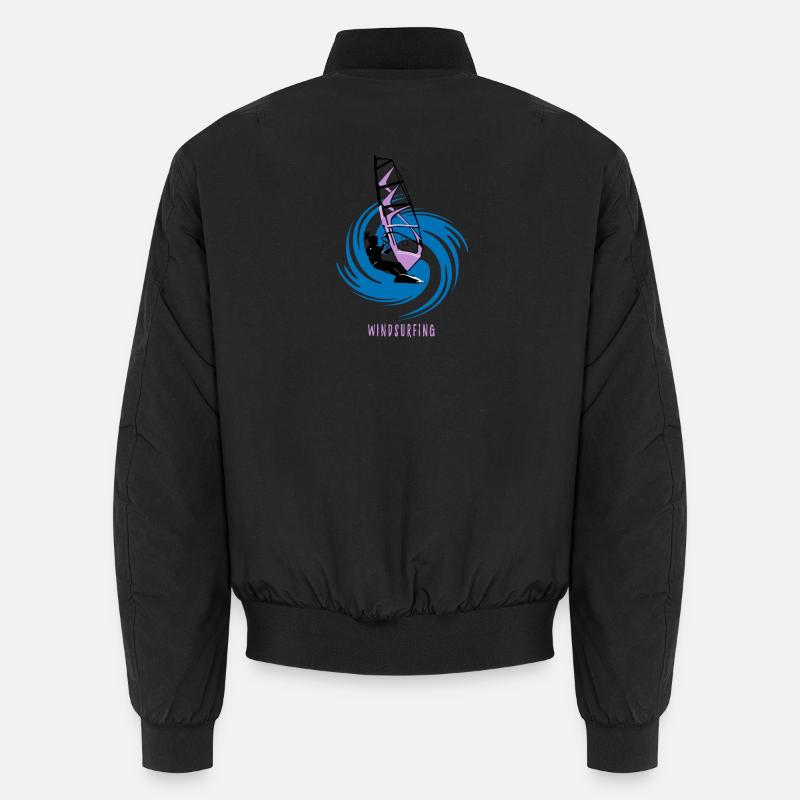 windsurfing - Unisex Bomber Jacket - black