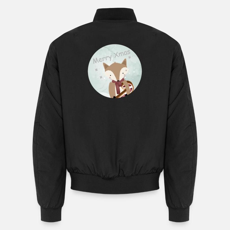 renard doré pour Noël avec canne à sucre Bomber unisexe