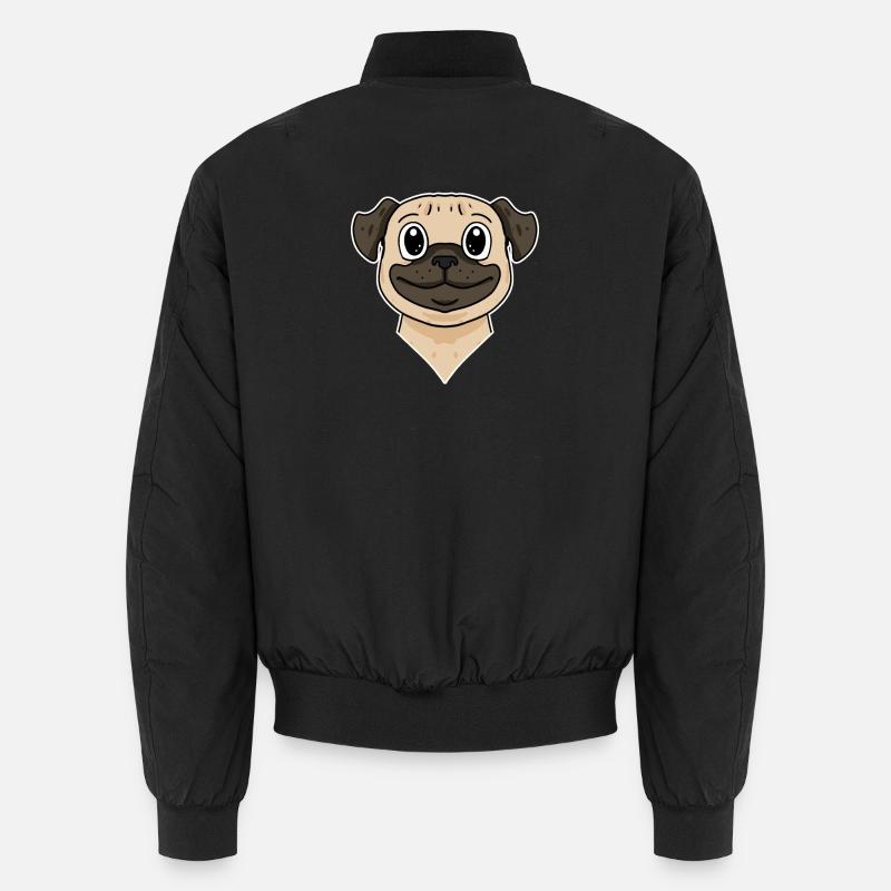 Hund Hunderasse Mops Unisex Bomberjacke