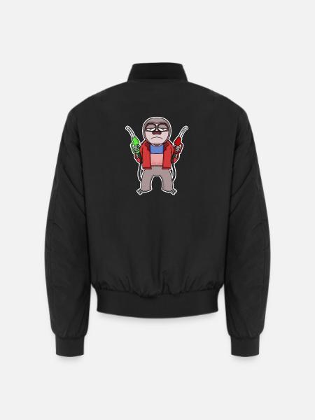 Tankwart Faultier Tankstelle - Unisex Bomberjacke - Schwarz
