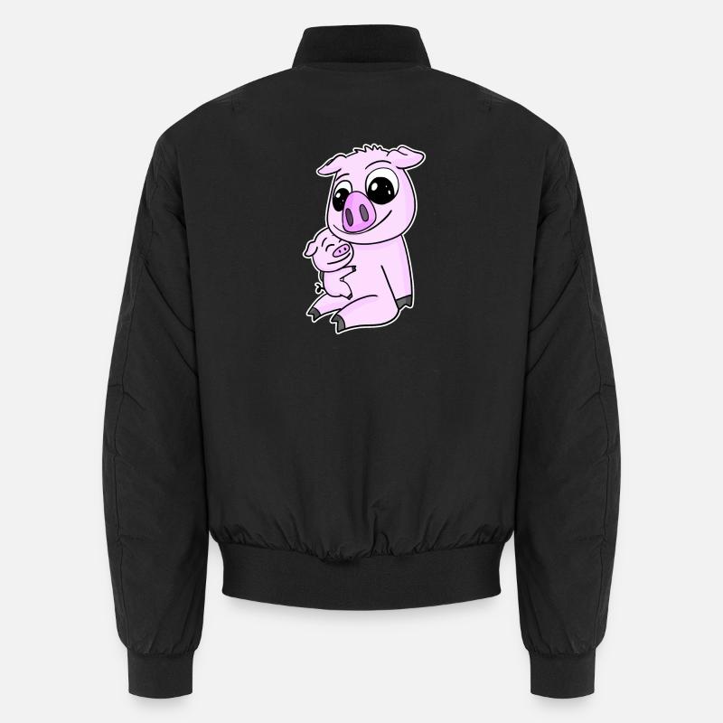 Famille - Cochon avec bébé cochon Bomber unisexe