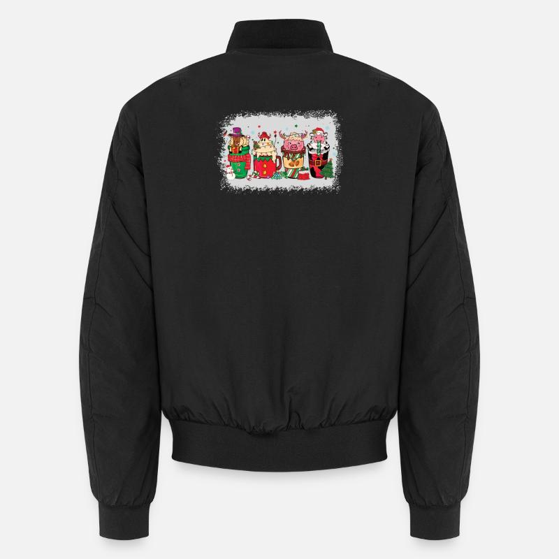 Christmas coffee cup bleached Unisex Bomber Jacket