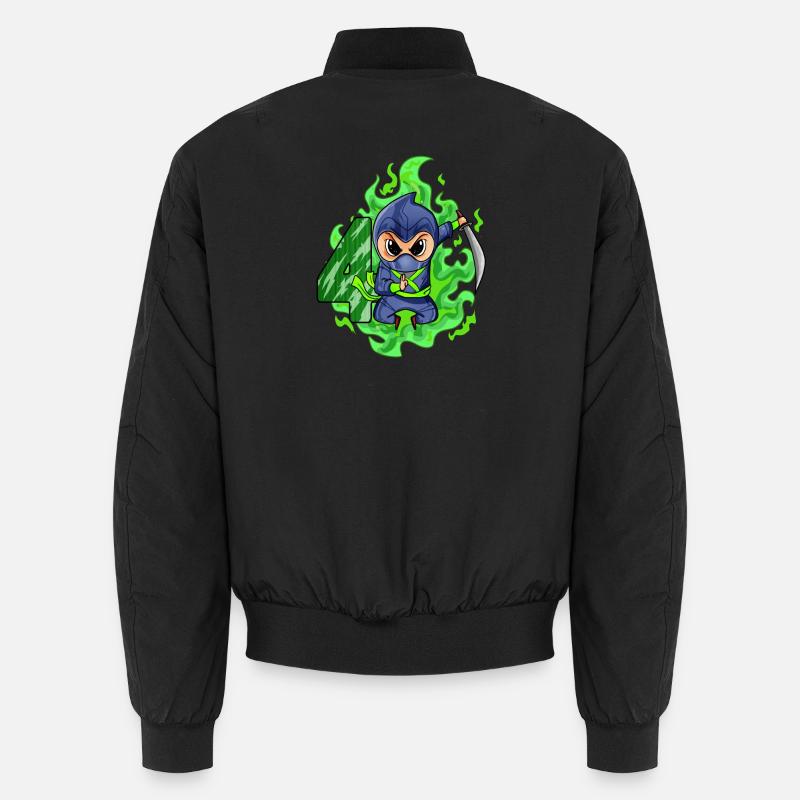 Junge 4 jährig 4. Geburtstag Junge Ninja Grün Unisex Bomberjacke