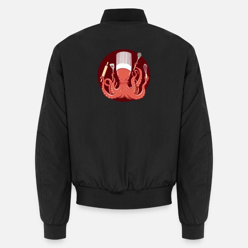 Octopus Chef de Cuisine - Unisex Bomber Jacket - black