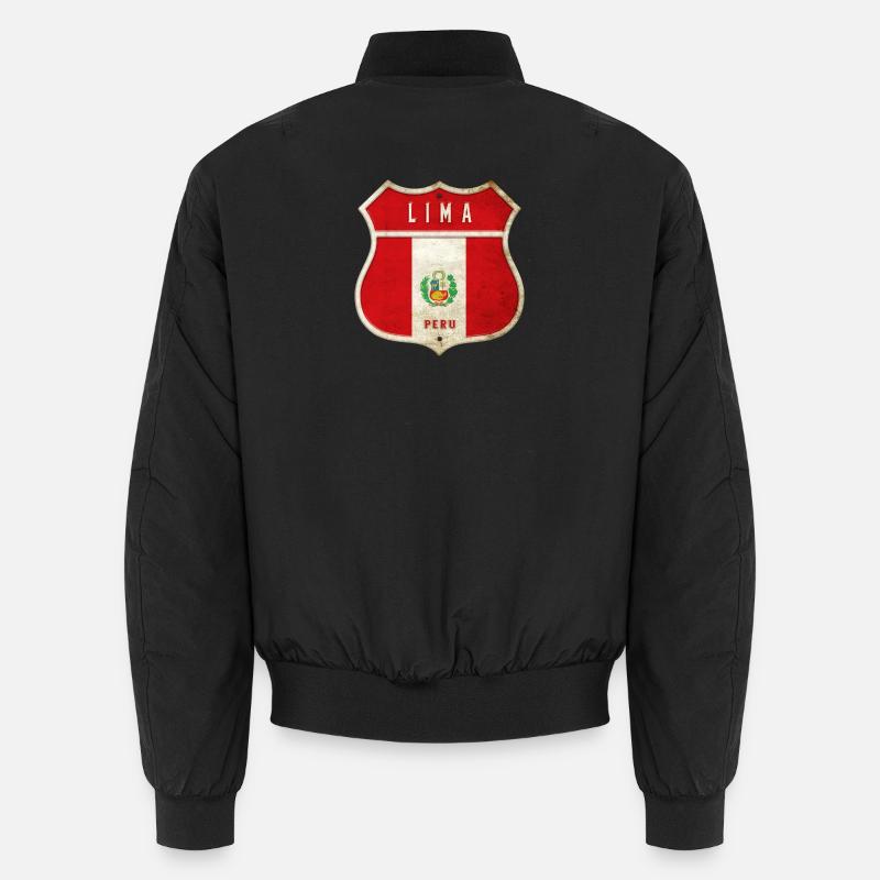 Lima Peru Wappen Flaggen Design Unisex Bomberjacke