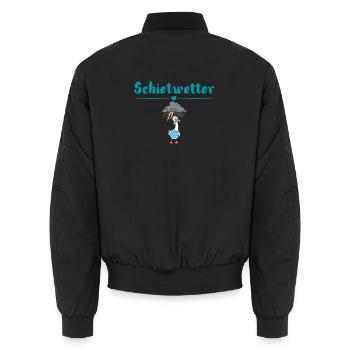 Schietwetter Möwe. Maritime Kleidung - Unisex Bomberjacke - Schwarz - Hinten - AI Model Male 185 light (185cm)
