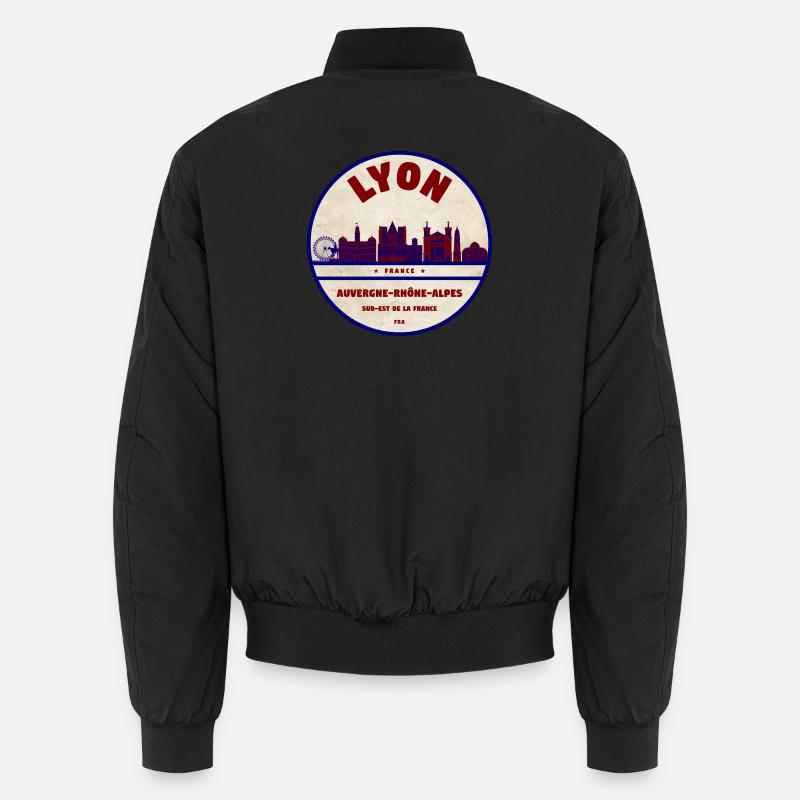 Lyon Skyline Vintage Abzeichen Unisex Bomberjacke