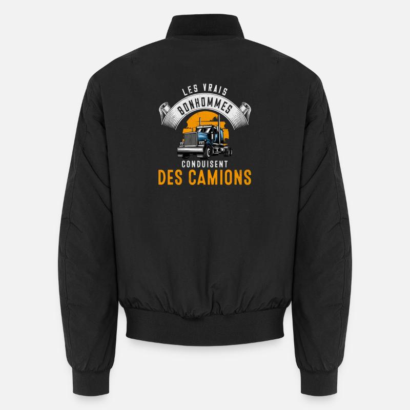 Real guys drive trucks - Unisex Bomber Jacket - black