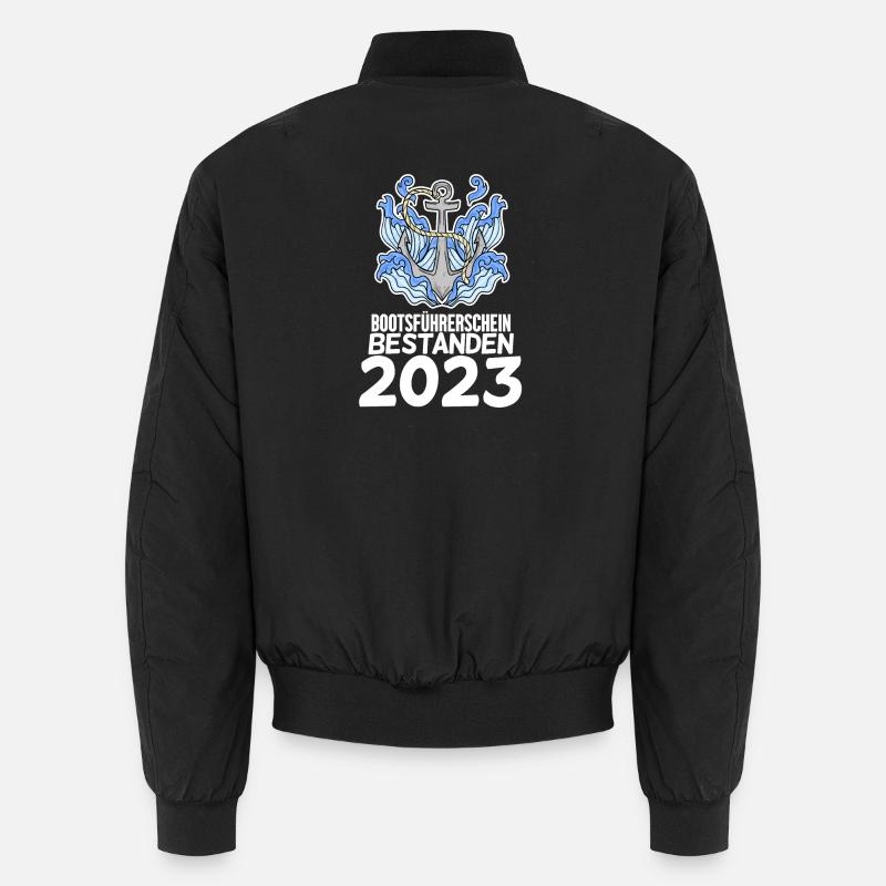 Bootsführerschein 2023 Motorboot Geschenk - Unisex Bomberjacke - Schwarz