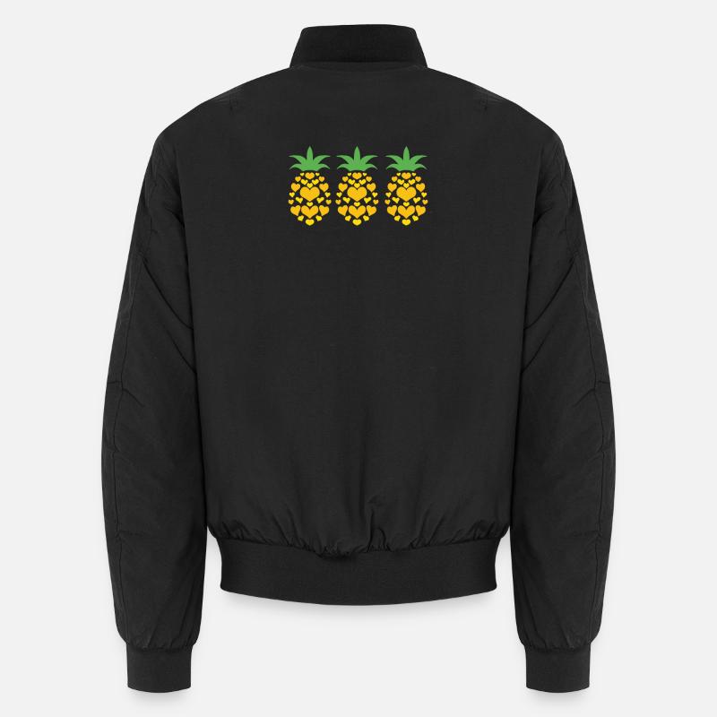 Ananas Herze Herz - Unisex Bomberjacke - Schwarz