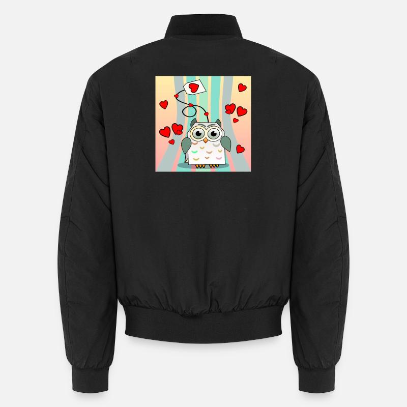 Valentinstag Tiere - Teebeutel Eulen Unisex Bomberjacke