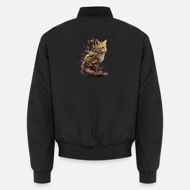 Fox with plants on his back Unisex Bomber Jacket