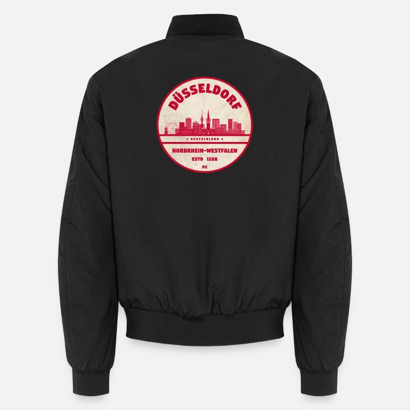 Düsseldorfer Skyline Retro-Stempel Unisex Bomberjacke