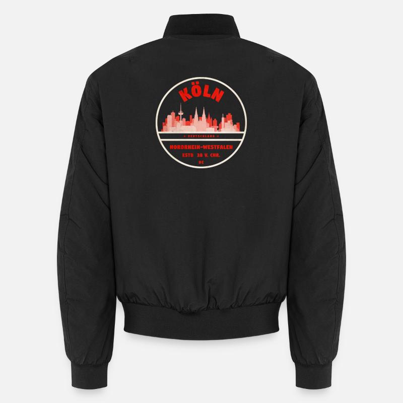 Timbre rétro Cologne Skyline - Bomber unisexe - noir