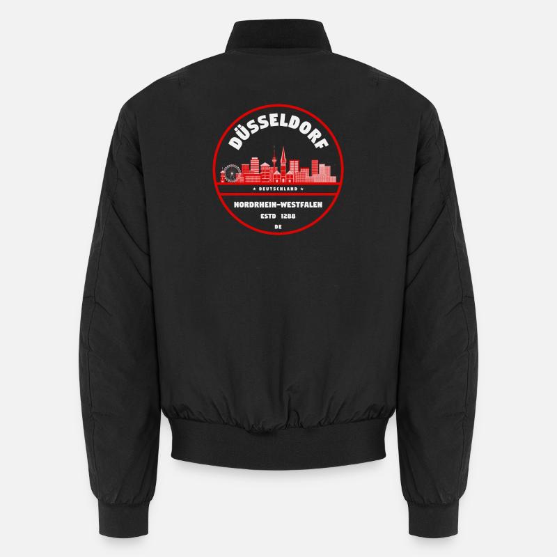 Düsseldorf Skyline Rundlogo - Unisex Bomberjacke - Schwarz