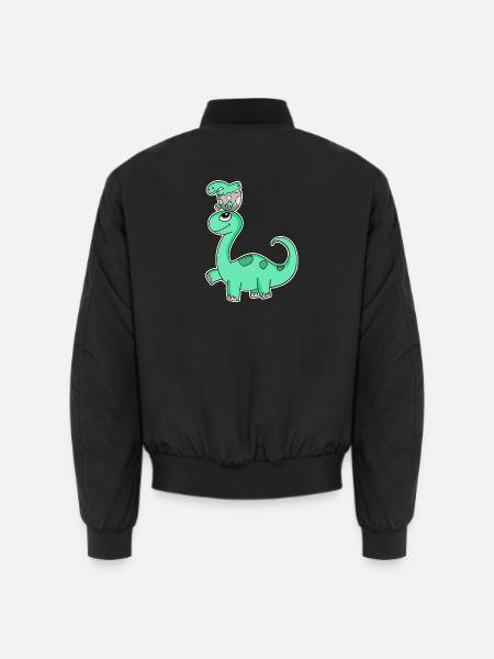 Dinosaurier mit Baby Dinosaurier Familie - Unisex Bomberjacke - Schwarz