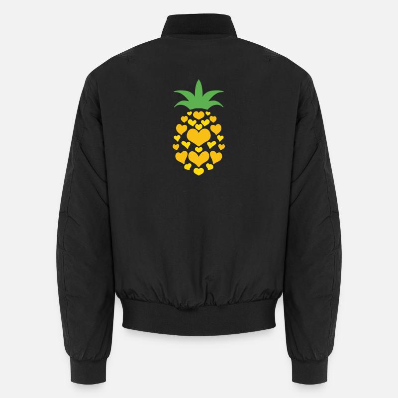 Ananas Herz - Unisex Bomberjacke - Schwarz