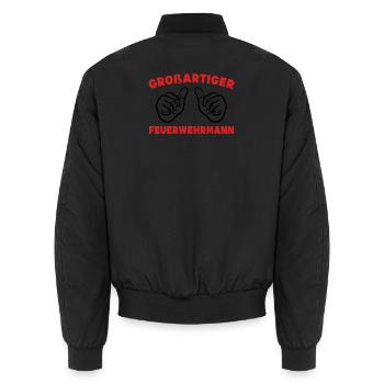 Feuerwehrmann Statement Feuerwehr Lebensretter - Unisex Bomberjacke - Schwarz - Hinten - AI Model Male 185 light (185cm)