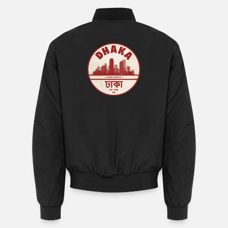 Dhaka Skyline Vintage Rundlogo Unisex Bomberjacke