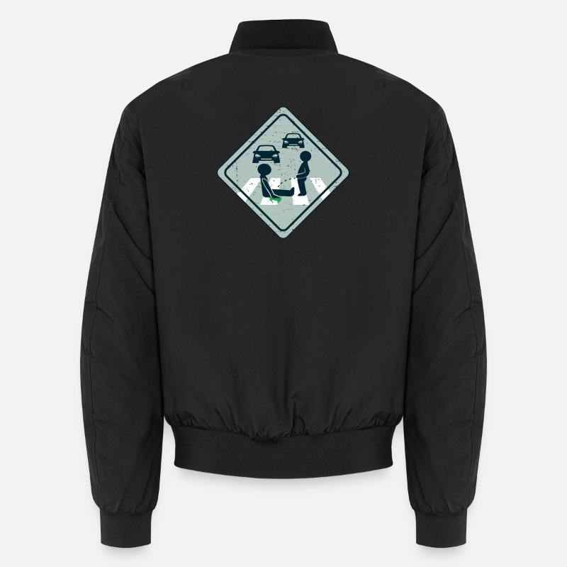 Climate activist road gluing - Unisex Bomber Jacket - black
