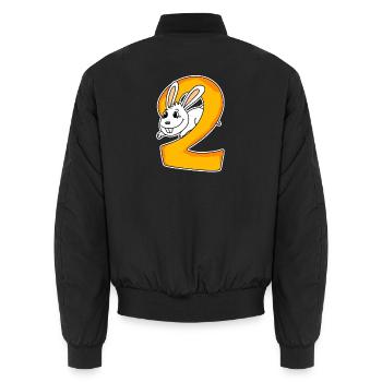 2 ans - 2ème anniversaire avec motif animal - Bomber unisexe - noir - Dos - AI Model Male 185 light (185cm)
