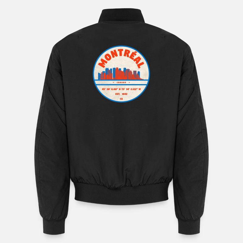 Montréal Canada Skyline Emblem Design Unisex Bomber Jacket