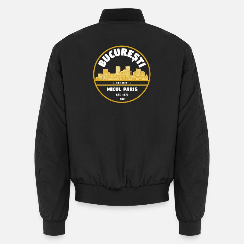 Micul Paris Bucharest Badge - Unisex Bomber Jacket - black
