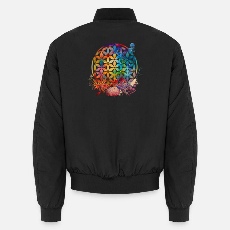 Cercle de couleur Fleur de Vie Motif Bomber unisexe
