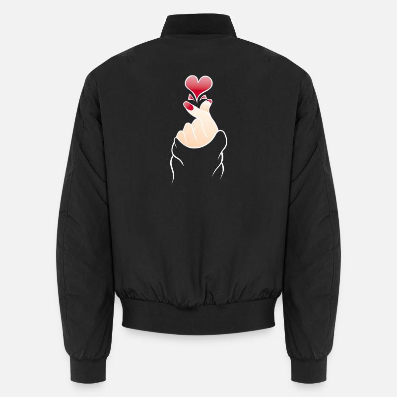 Finger Herz schnipsen K Pop - Unisex Bomberjacke - Schwarz