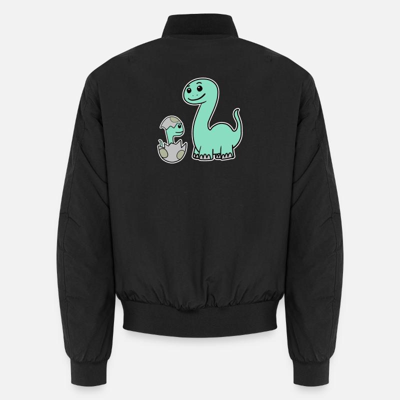 Dinosaur with baby dinosaur - Unisex Bomber Jacket - black