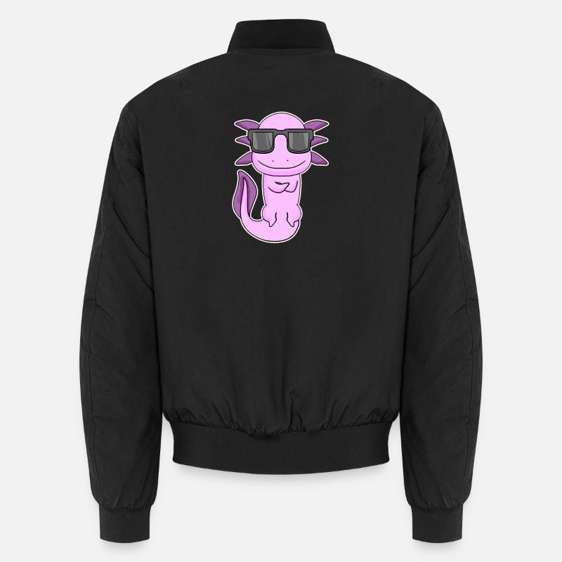 Axolotl with sunglasses - Unisex Bomber Jacket - black