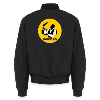 Barkeeper - Unisex Bomberjacke - Schwarz - Hinten - AI Model Male 185 light (185cm)