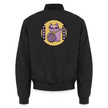 Party lucky cat - Unisex Bomber Jacket - black - Back - AI Model Male 185 light (185cm)