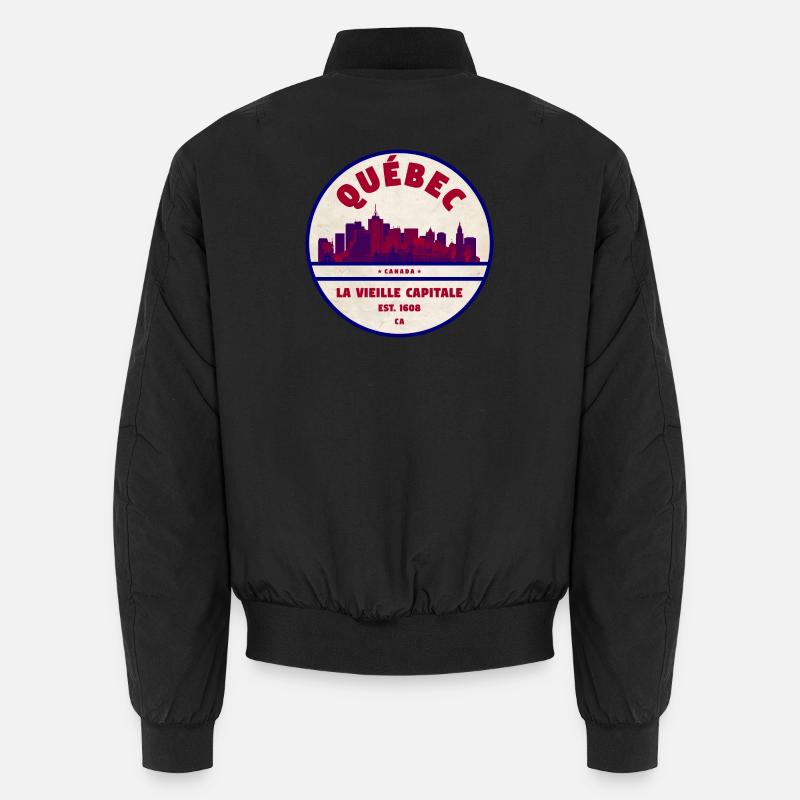 Quebec Vieille Capitale Skyline - Unisex Bomber Jacket - black