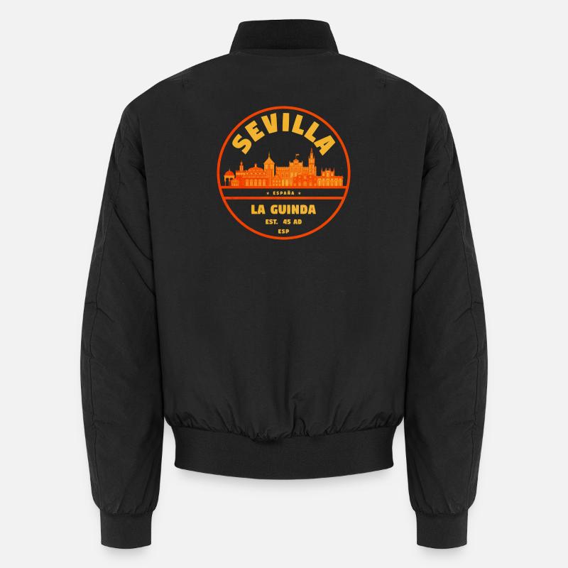 Seville Skyline Emblem - Unisex Bomber Jacket - black