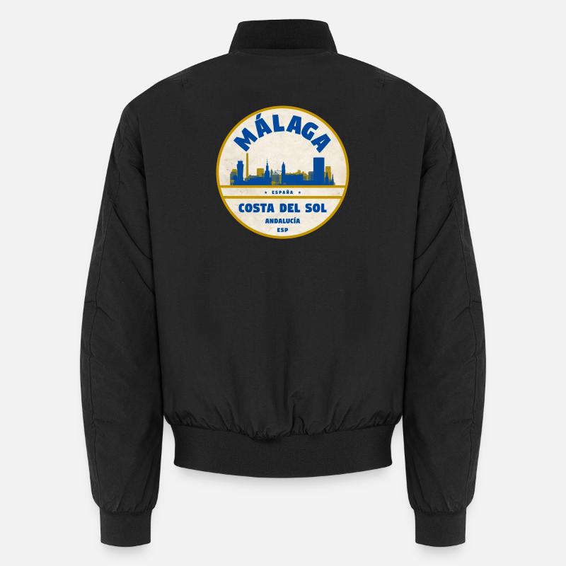 Malaga Skyline Coastal Flair - Unisex Bomber Jacket - black