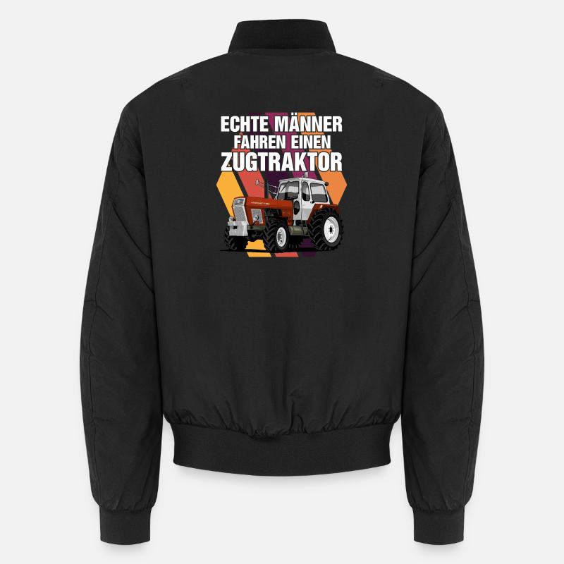 Echte Männer fahren einen Zugtraktor Unisex Bomberjacke