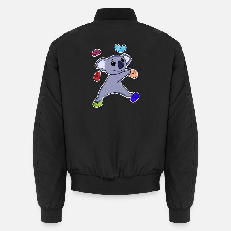 Climbing Koala - Unisex Bomber Jacket - black