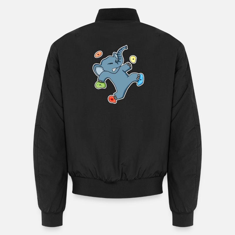 Climbing elephant motif - Unisex Bomber Jacket - black