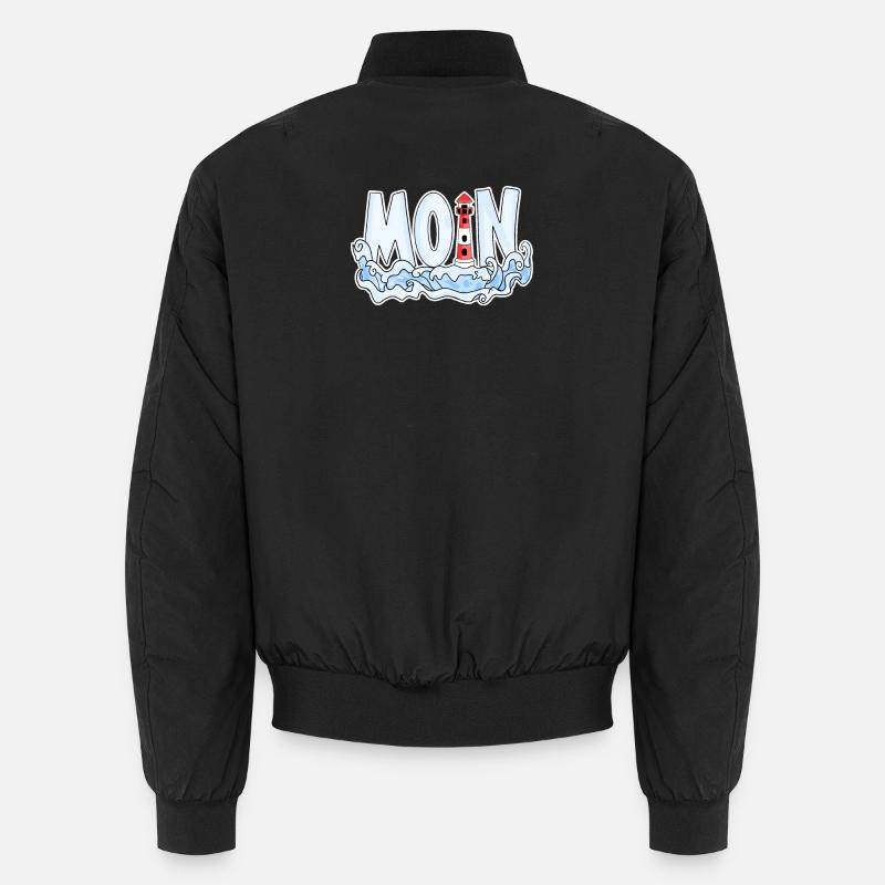 Plattdeutsch Moin Leuchtturm Küste See Meer Unisex Bomberjacke