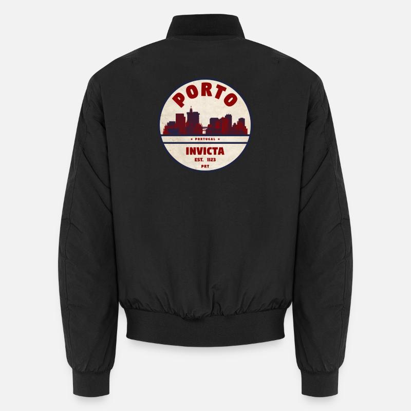 Porto Skyline Invicta Badge - Unisex Bomber Jacket - black
