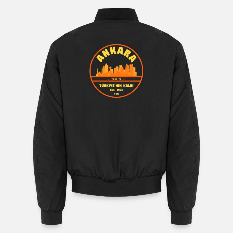 Ankara Skyline Retro Logo Unisex Bomberjacke