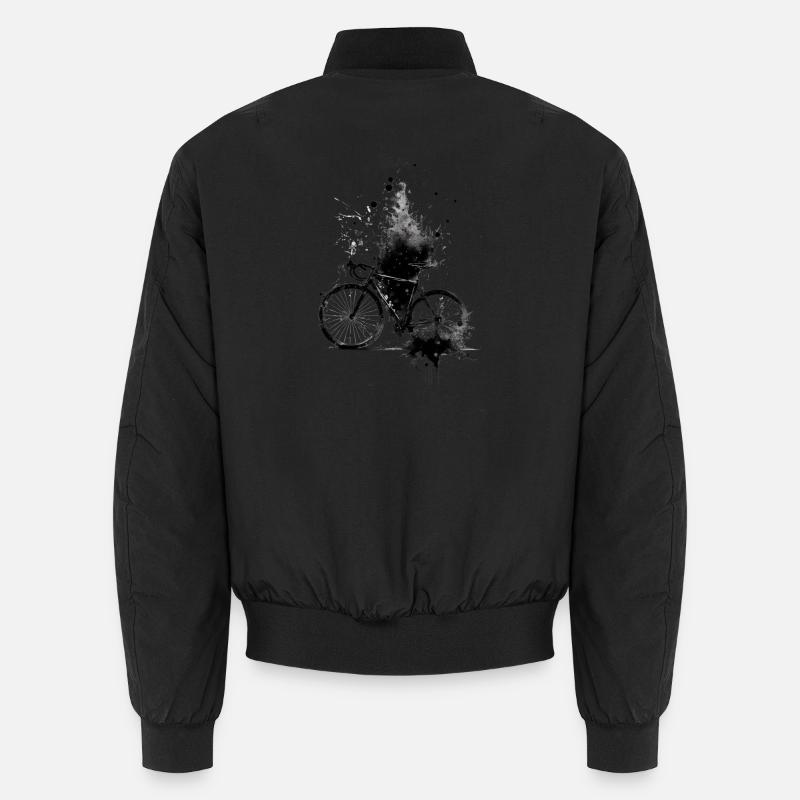 Fahrrad im Aquarellspritzer - Unisex Bomberjacke - Schwarz