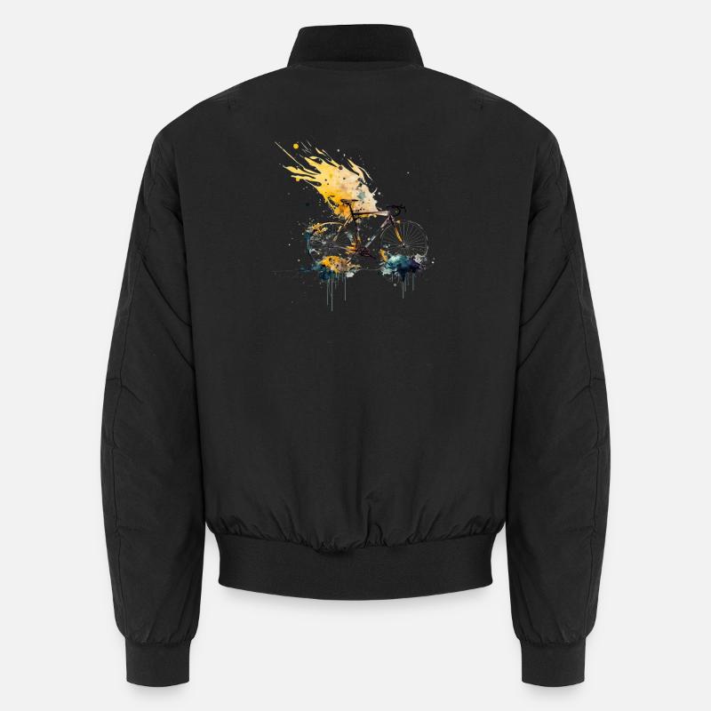 Water splash bicycle illustration - Unisex Bomber Jacket - black